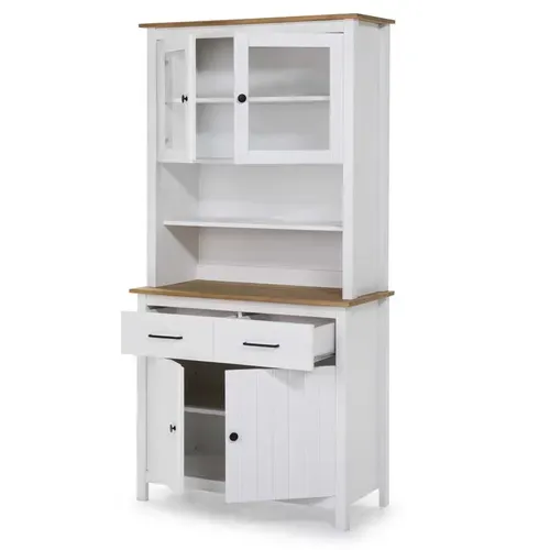 Vaisselier 4 Portes 2 Tiroirs Bois/blanc - Daranmi