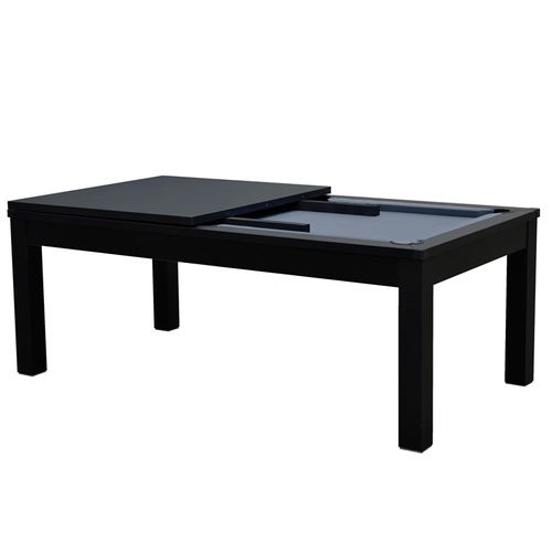 Table De Billard Convertible Noire Tapis Gris - Eddie