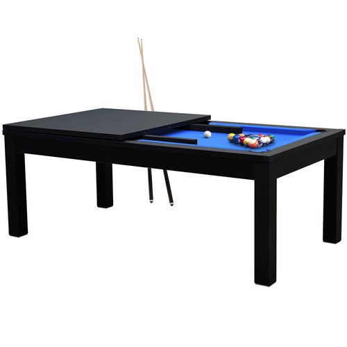 Table De Billard Convertible Noire Tapis Bleu - Eddie