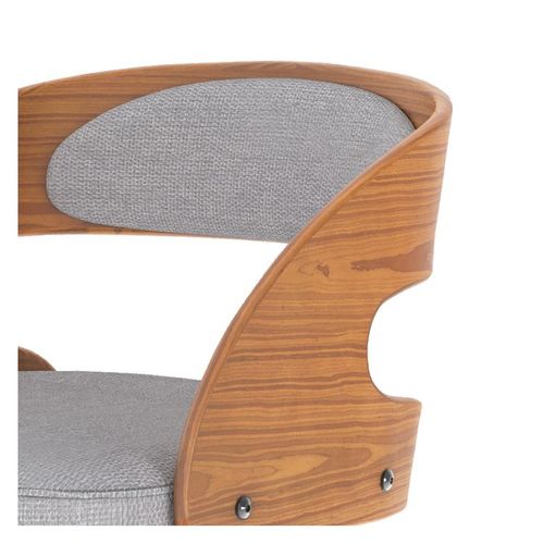 Chaise De Bar Réglable 62/84 Cm En Tissu Gris Clair - Louis