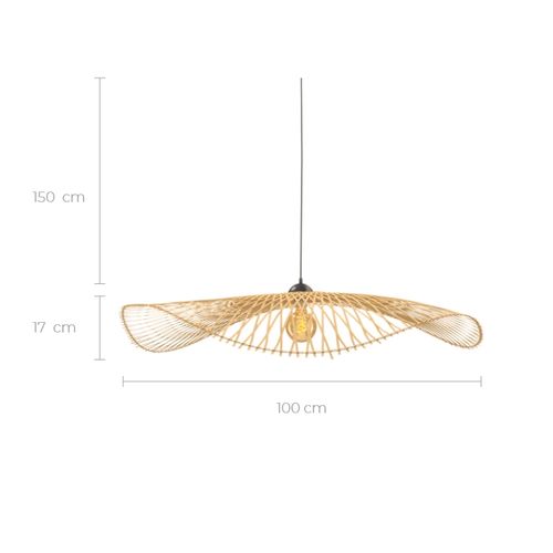 Suspension D100 Cm En Bambou Avec Fil Noir - Jipi