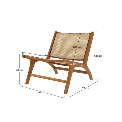 Fauteuil En Teck Et Tressage Cannage En Rotin - Kilka