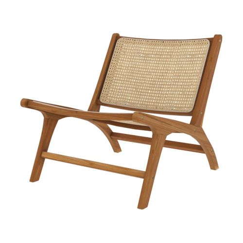 Fauteuil En Teck Et Tressage Cannage En Rotin - Kilka