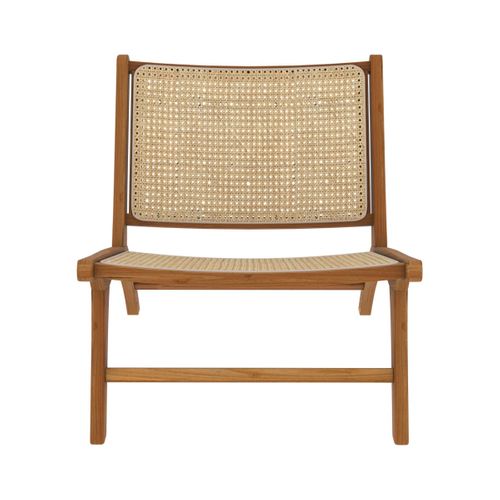 Fauteuil En Teck Et Tressage Cannage En Rotin - Kilka