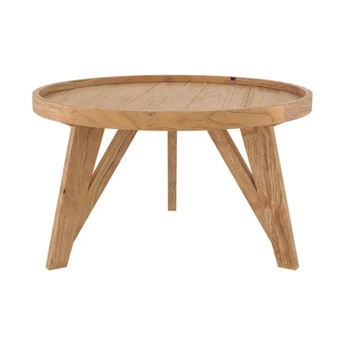 Table Basse Ronde En Bois De Teck Recyclé D70 Cm - Oly
