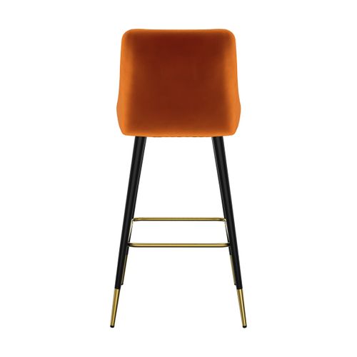 Lot De 2 Chaises De Bar En Velours Orange 78 Cm - Aristote