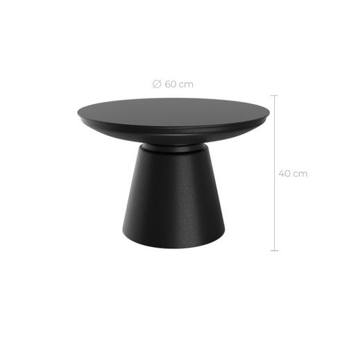Table Basse Ronde En Métal Noir D60 Cm - Gomez