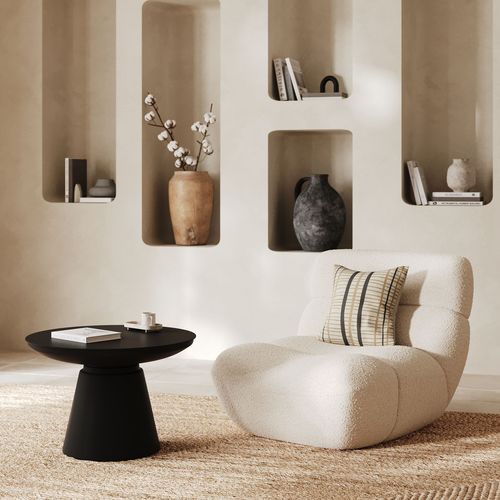 Table Basse Ronde En Métal Noir D60 Cm - Gomez
