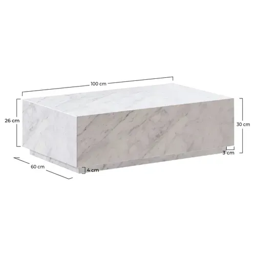 Table Basse Rectangulaire En Marbre Blanc - Izaé