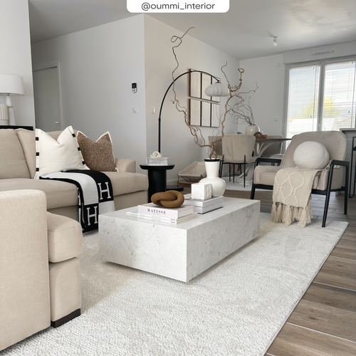 Table Basse Rectangulaire En Marbre Blanc - Izaé