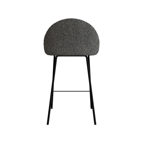 Lot De 2 Chaises Pour Îlot Central 65 Cm En Tissu Bouclette Gris - Misty