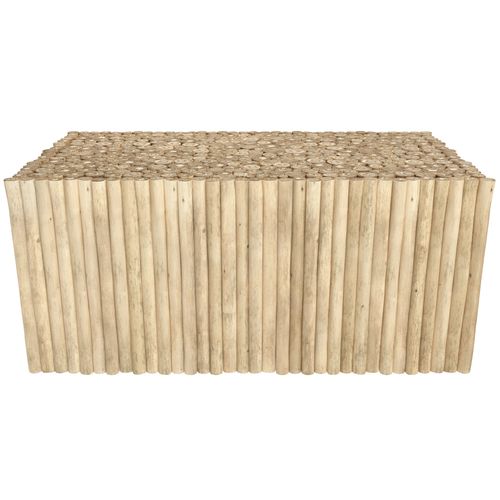Salon De Jardin Blanc 4 Personnes En Bois De Teck, Canapé, Table Basse - Sunny
