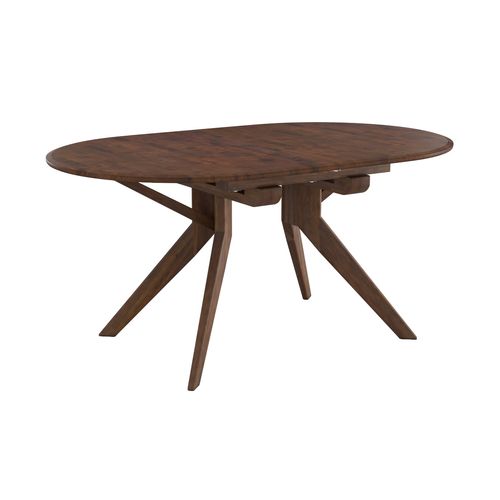 Table Extensible En Bois D'hévéa Massif Foncé 6 à 10 Personnes - Oli