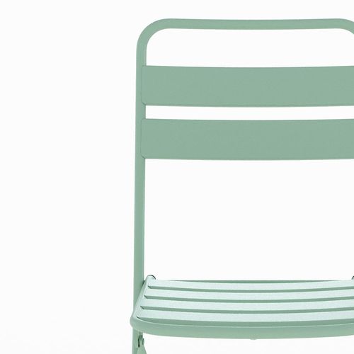 Table Et Chaises De Jardin 2 Personnes En Métal Vert - Yumi