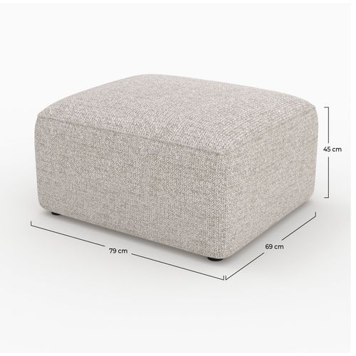 Pouf Rectangulaire Pour Canapé Modulable En Tissu Beige - Hestia