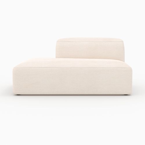 Méridienne Dossier à Droite Pour Canapé Modulable En Velours Blanc - Mina