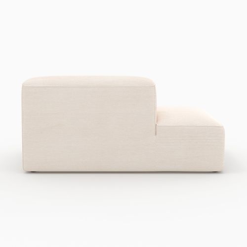 Méridienne Dossier à Droite Pour Canapé Modulable En Velours Blanc - Mina