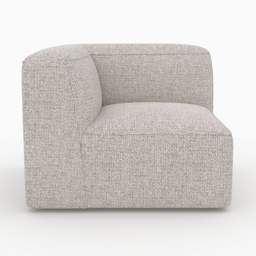 Canapé Modulable En Tissu Beige 3 Places Avec Pouf - Hestia