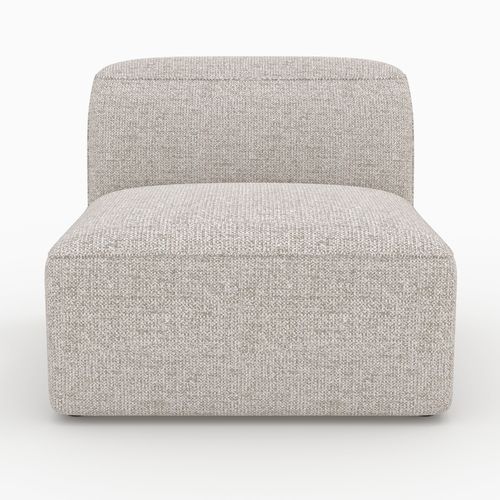 Canapé Modulable En Tissu Beige 3 Places Avec Pouf - Hestia