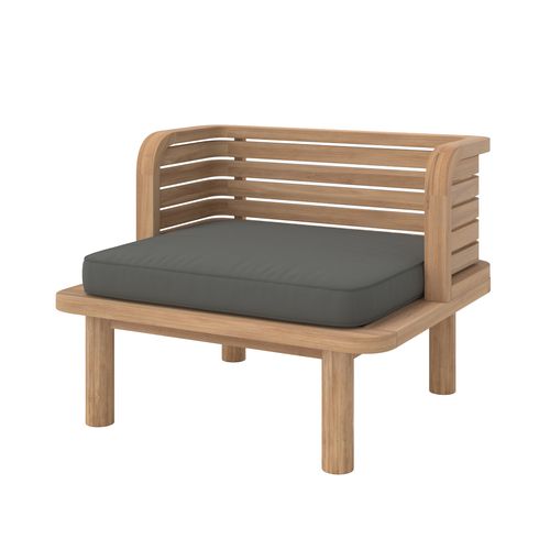 Fauteuil De Jardin En Teck Massif Et Coussin Gris - Kilda