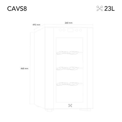 Cave à Vin 8 Bouteilles Pose Libre Cavs8 - Les Petits Champs