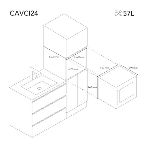 Cave à Vin 24 Bouteilles Encastrable Cavci24 - Les Petits Champs