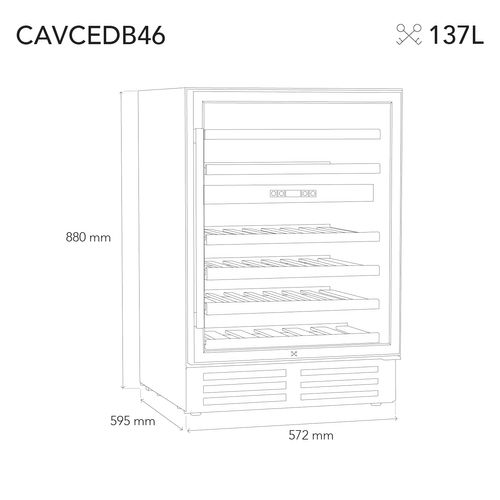 Cave à Vin Dual Zone 46 Bouteilles Encastrable Cavcedb46 - Les Petits Champs
