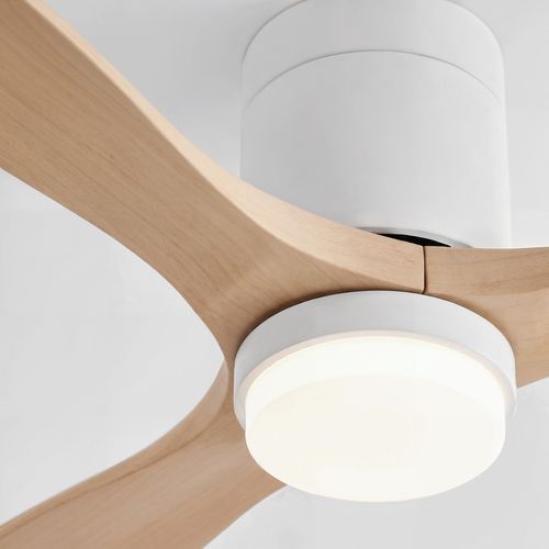 FLOW22 - Ventilateur De Plafond Avec LED, 6 Vitesses, Bois Clair