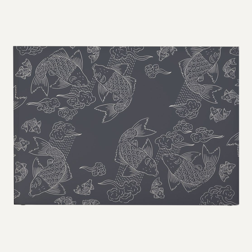 Tête De Lit Déhoussable Banc De Poissons 140x110 Cm Coloris Gris