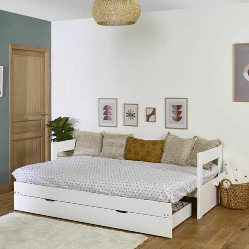Lit Banquette Gigogne Et Tiroir Ravi   Bois 80x200 Cm