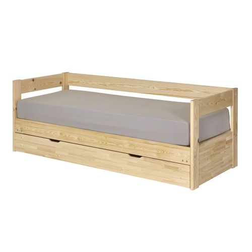 Lit Banquette Gigogne Et Tiroir Ravi   Bois 80x200 Cm