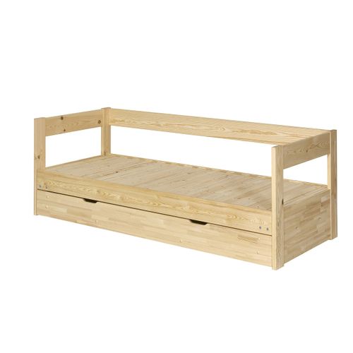 Lit Banquette Gigogne Et Tiroir Ravi   Bois 80x200 Cm