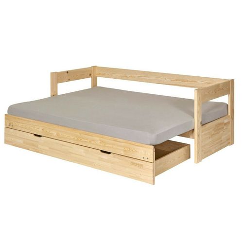 Lit Banquette Gigogne Et Tiroir Ravi   Bois 80x200 Cm