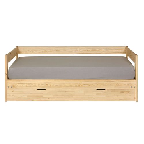 Lit Banquette Gigogne Et Tiroir Ravi   Bois 80x200 Cm