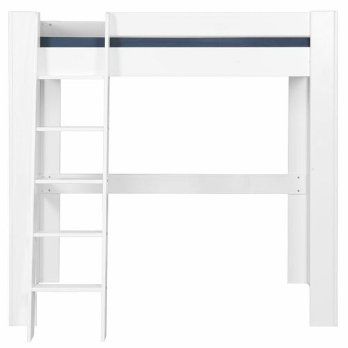 Pack Lit Mezzanine 2 Places Avec Bureau Et Matelas 140x190 Cm Lee Blanc