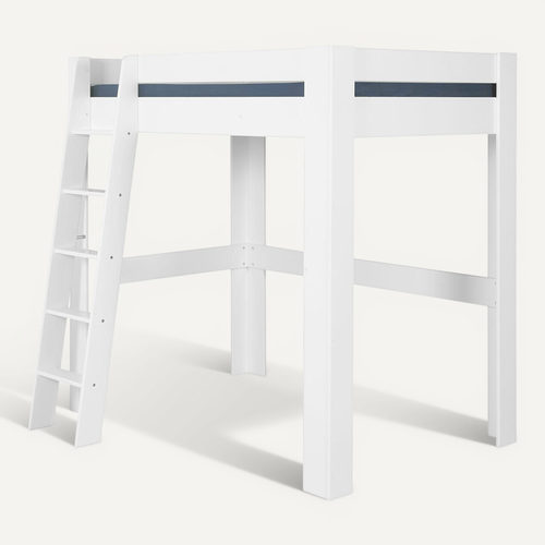 Pack Lit Mezzanine 2 Places Avec Bureau Et Matelas 140x190 Cm Lee Blanc