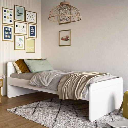 Pack Lit Avec Matelas 90x190 Cm Lilow  Blanc