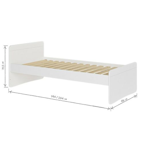 Pack Lit Avec Matelas 90x190 Cm Lilow  Blanc