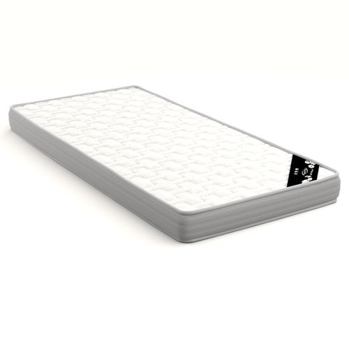 Pack Lit 2 Places Avec Pieds Et Matelas 120x190 Cm Darla Blanc