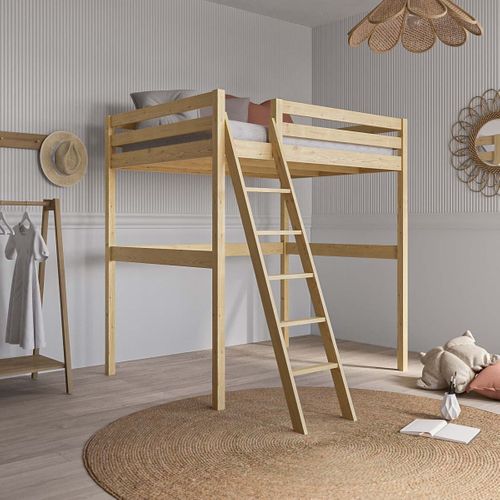 Lit Mezzanine 2 Places 140x190 Cm Aaron  Bois