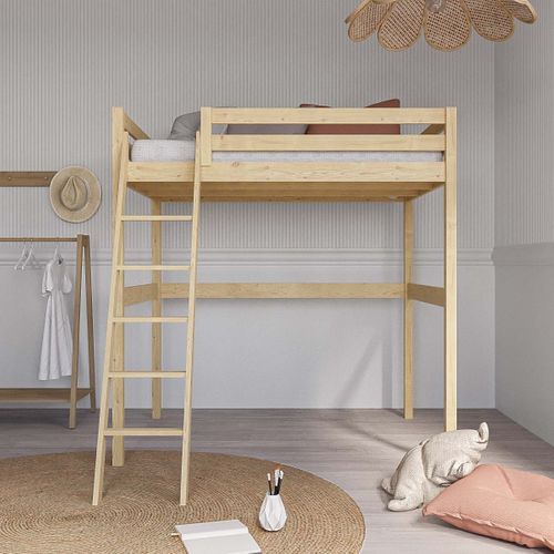 Lit Mezzanine 2 Places 140x190 Cm Aaron  Bois