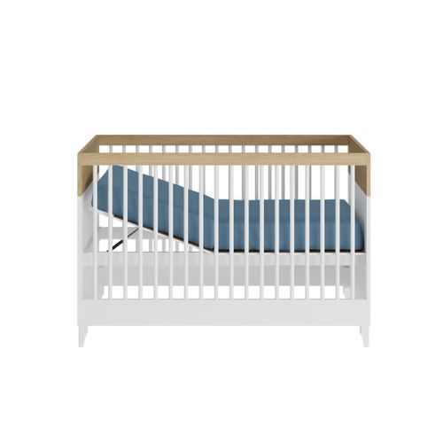 Mini Chambre Bébé 70x130 Cm Dixie  Blanc Et Bois
