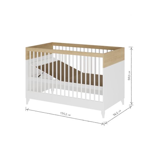 Mini Chambre Bébé 70x130 Cm Dixie  Blanc Et Bois