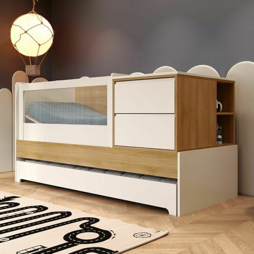 Lit Bébé Multifonction 70x130 Cm Alba Bois