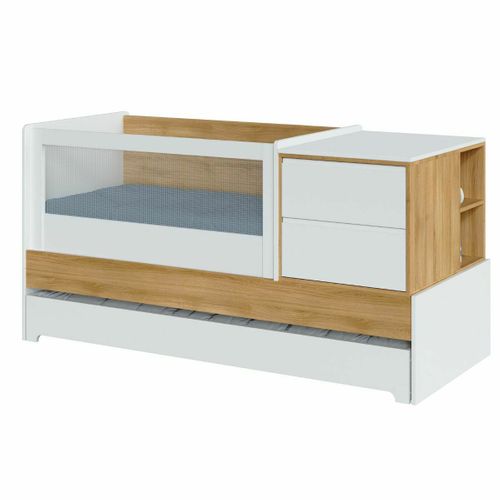 Lit Bébé Multifonction 70x130 Cm Alba Bois