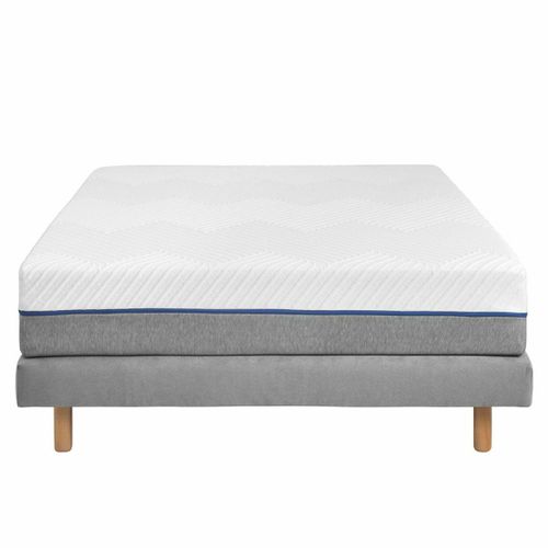 Pack Sommier Tapissier Avec Matelas 140x190 Cm Habby Gris