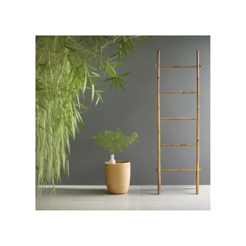 échelle Porte-serviettes 5 Barres De Séchage Bambou 180 X 55 X 4 Cm