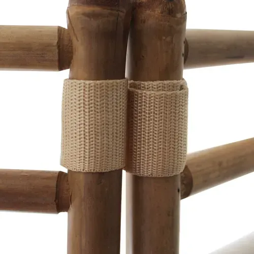 Paravent D'intérieur 4 Panneaux En Tissu Blanc Et Bambou 160 X 160 Cm