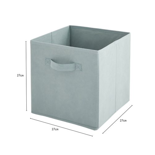Lot De 12 Paniers Pliables En Tissu Vert Sauge 27 X 27 X 27 Cm