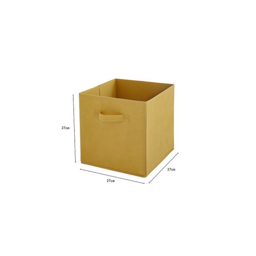 Lot De 12 Paniers Pliables En Tissu Noir Et Jaune 27 X 27 X 27 Cm